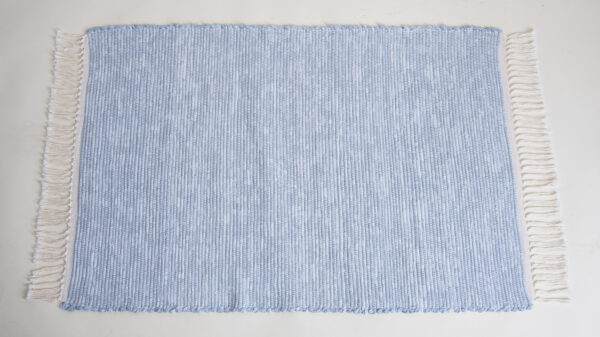 Cotton Rug, Pastel Blue, 46x28
