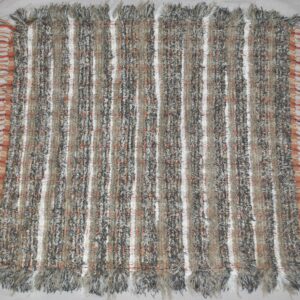 Fluffy Rug, Stormy Blue & Neutral Stripe, 37x35